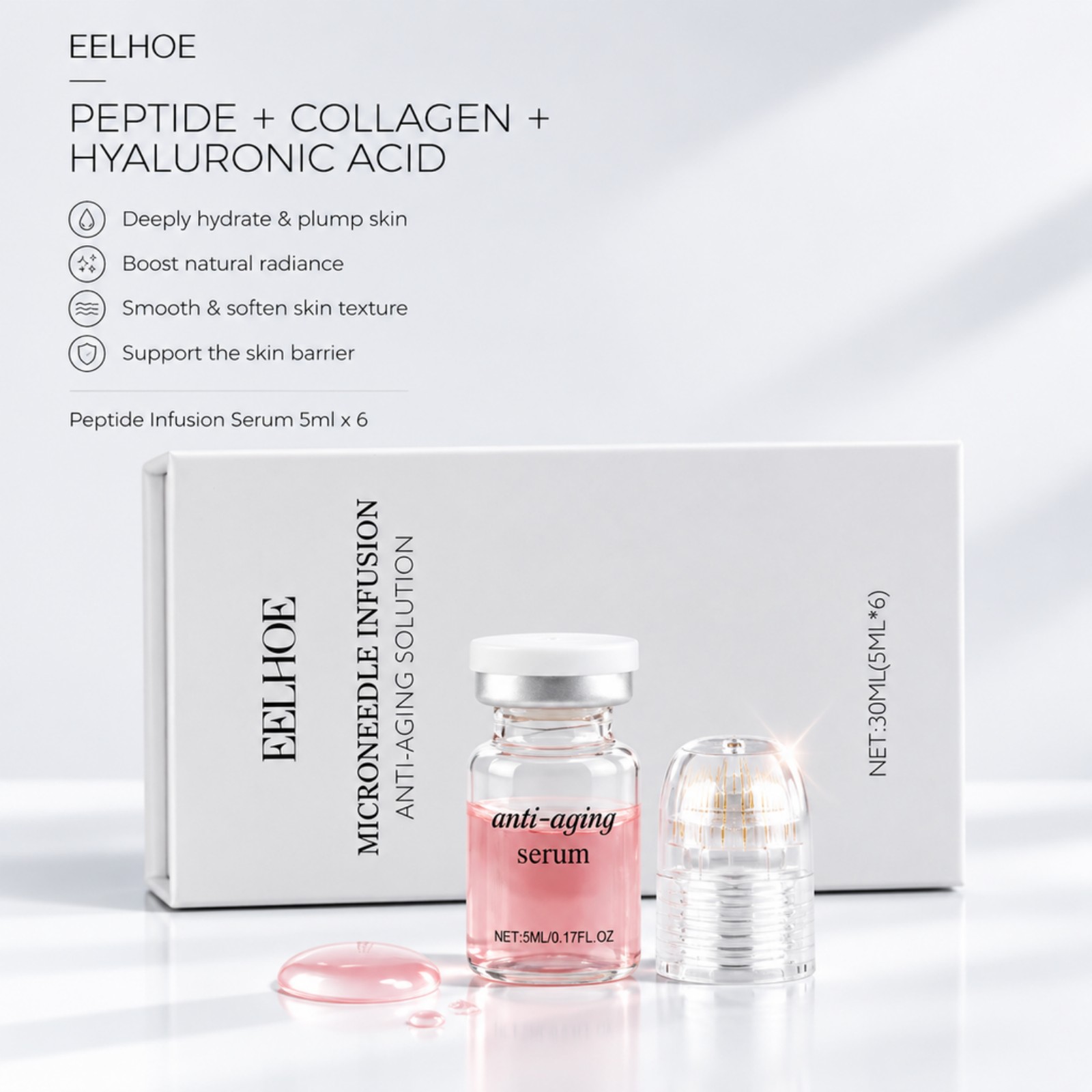 0.2mm Microneedle Serum Kit 6  - огляд і ціна Hyaluronic Acid Facial Serum