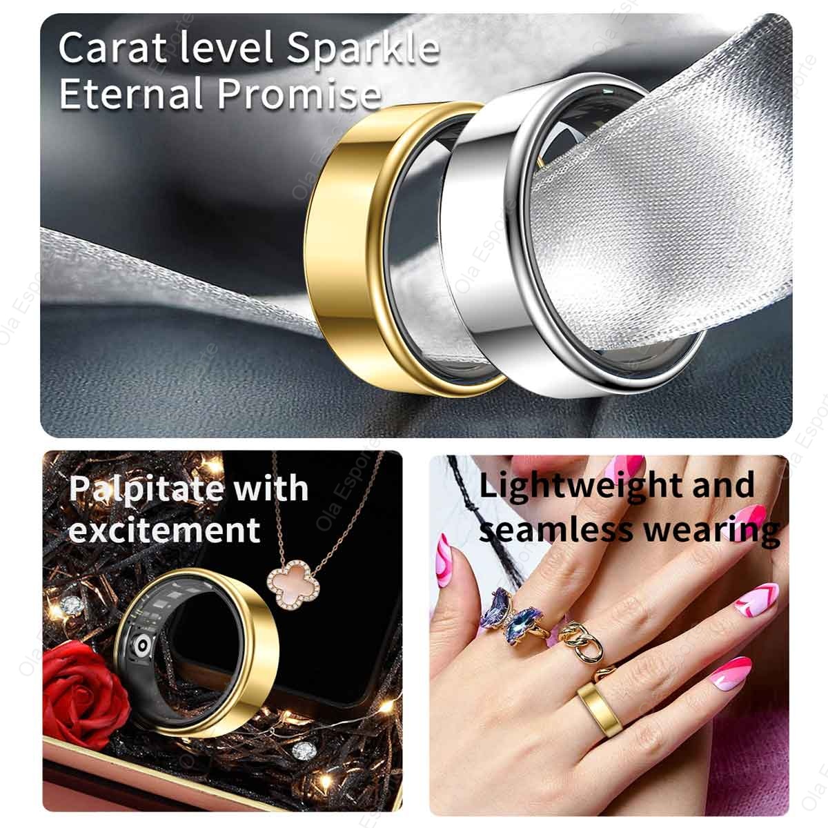 Titanium Alloy Smart Ring, Hea - огляд і ціна Health Monitors
